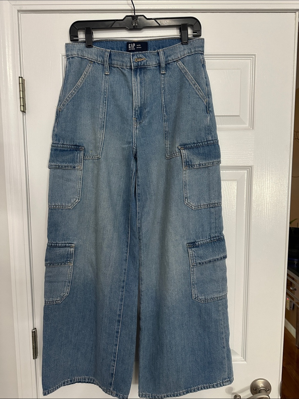 GAP Light Blue Wide-Leg Cargo Jeans